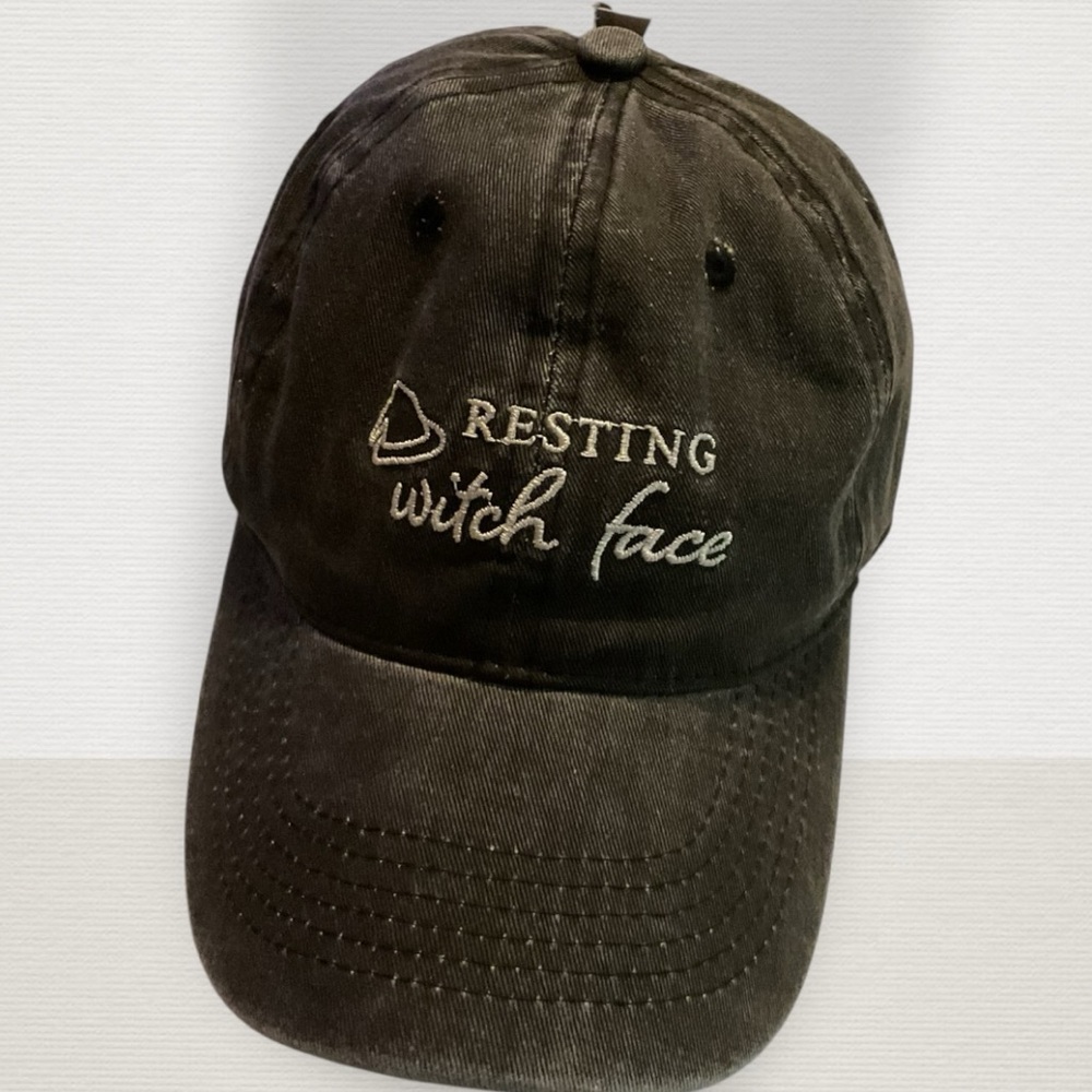 Black “Resting Witch Face” Strap back Cap